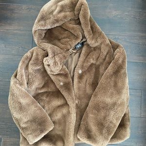 ZARA FAUX FUR COAT